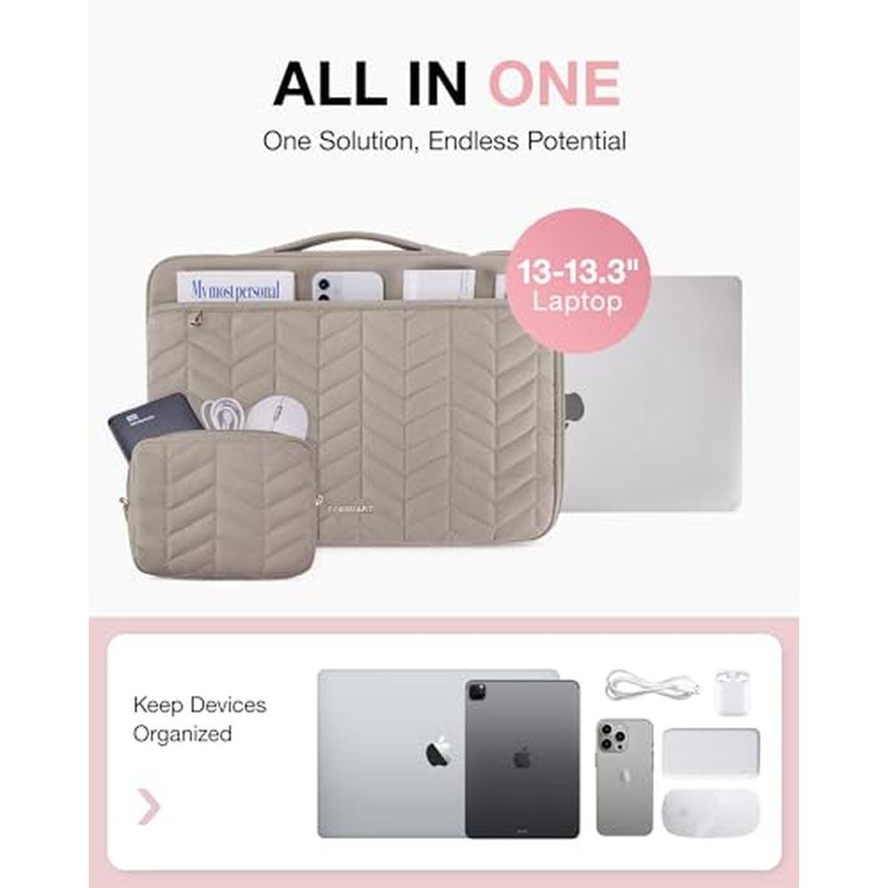 Laptop Case: BAGSMART Puffy Padded 13-14 Inch MacBook – Close-up Detail