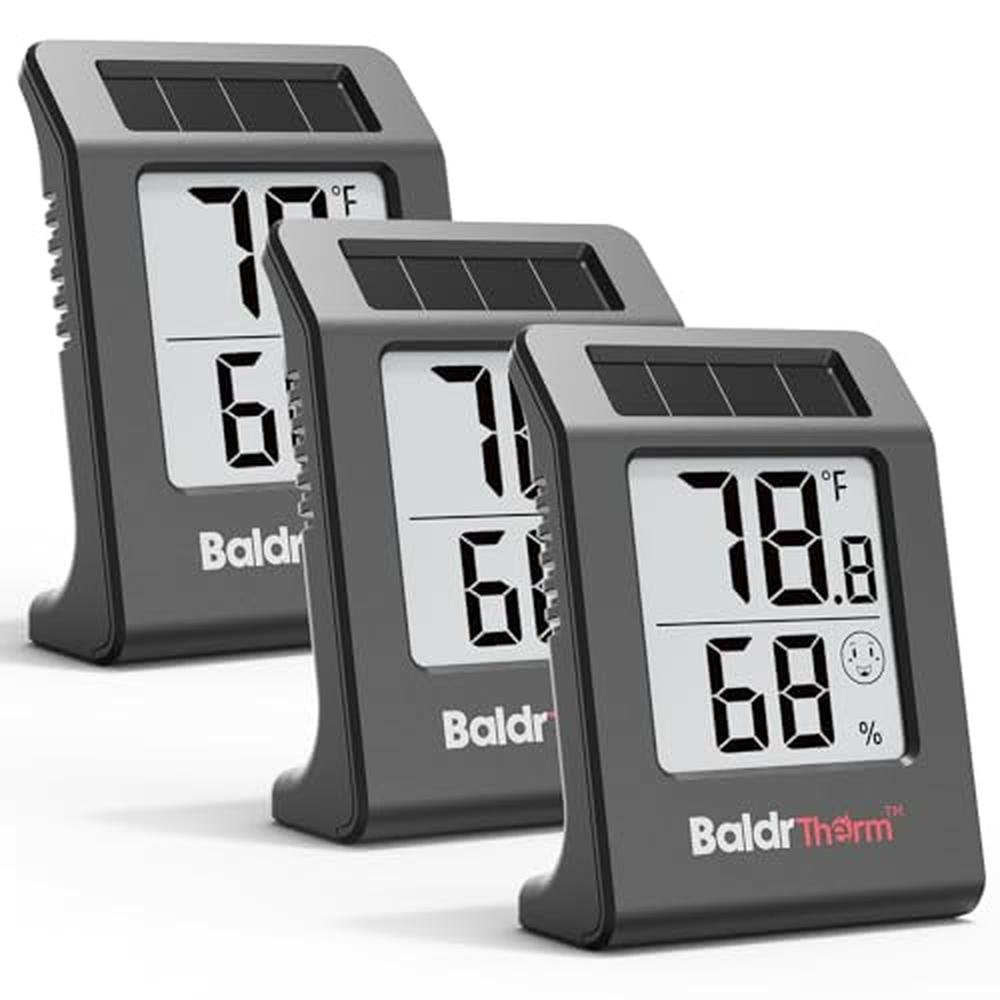 Humidity BaldrTherm: BaldrTherm Hygrometer Solar Powered – Front View