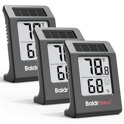 Humidity BaldrTherm: BaldrTherm Hygrometer Solar Powered – Front View