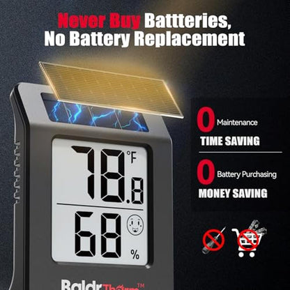 Humidity BaldrTherm: BaldrTherm Hygrometer Solar Powered – Side View