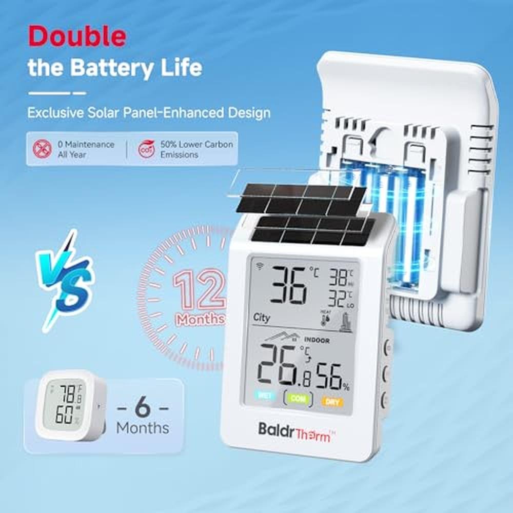 Wifi Room Thermometer: Baldrtherm Wifi Bluetooth – Side View