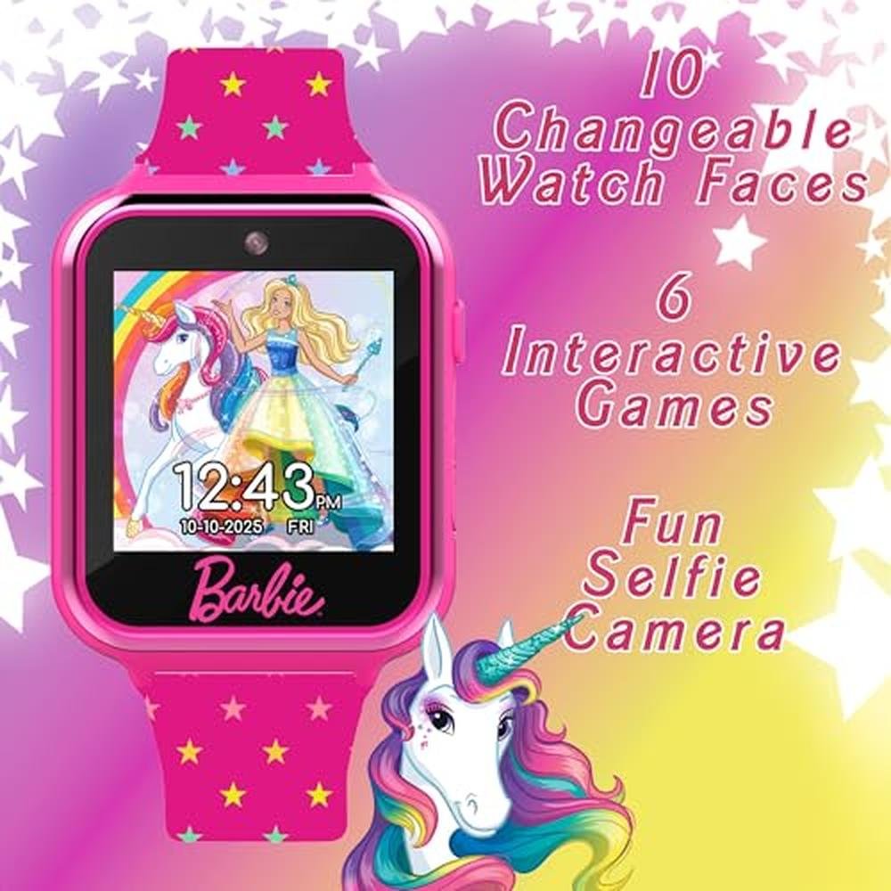 Barbie Kids Smart Watch: Interactive Touchscreen with Games – Side View