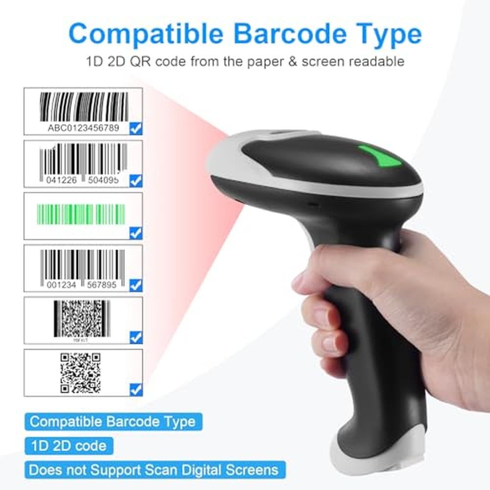 Barcode Scanner: Wireless Bluetooth 2.4G USB Wired – Side View