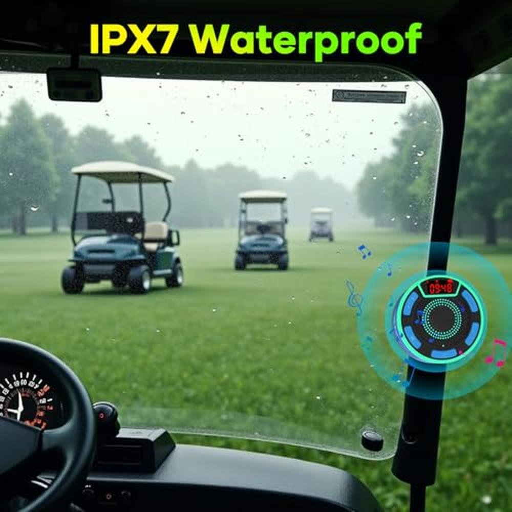 Golf Cart Speaker: BassPal Magnetic IPX7 Waterproof – Close-up Detail
