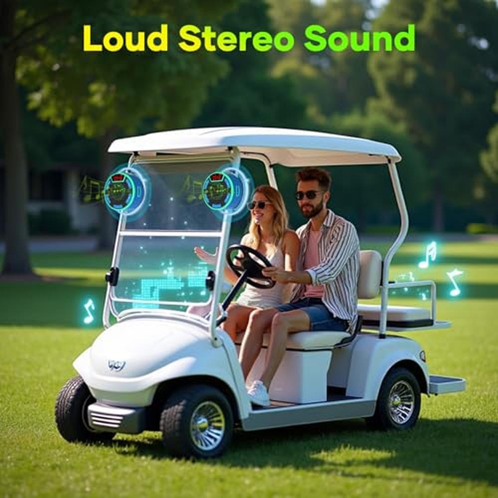 Golf Cart Speaker: BassPal Magnetic IPX7 Waterproof – In Use