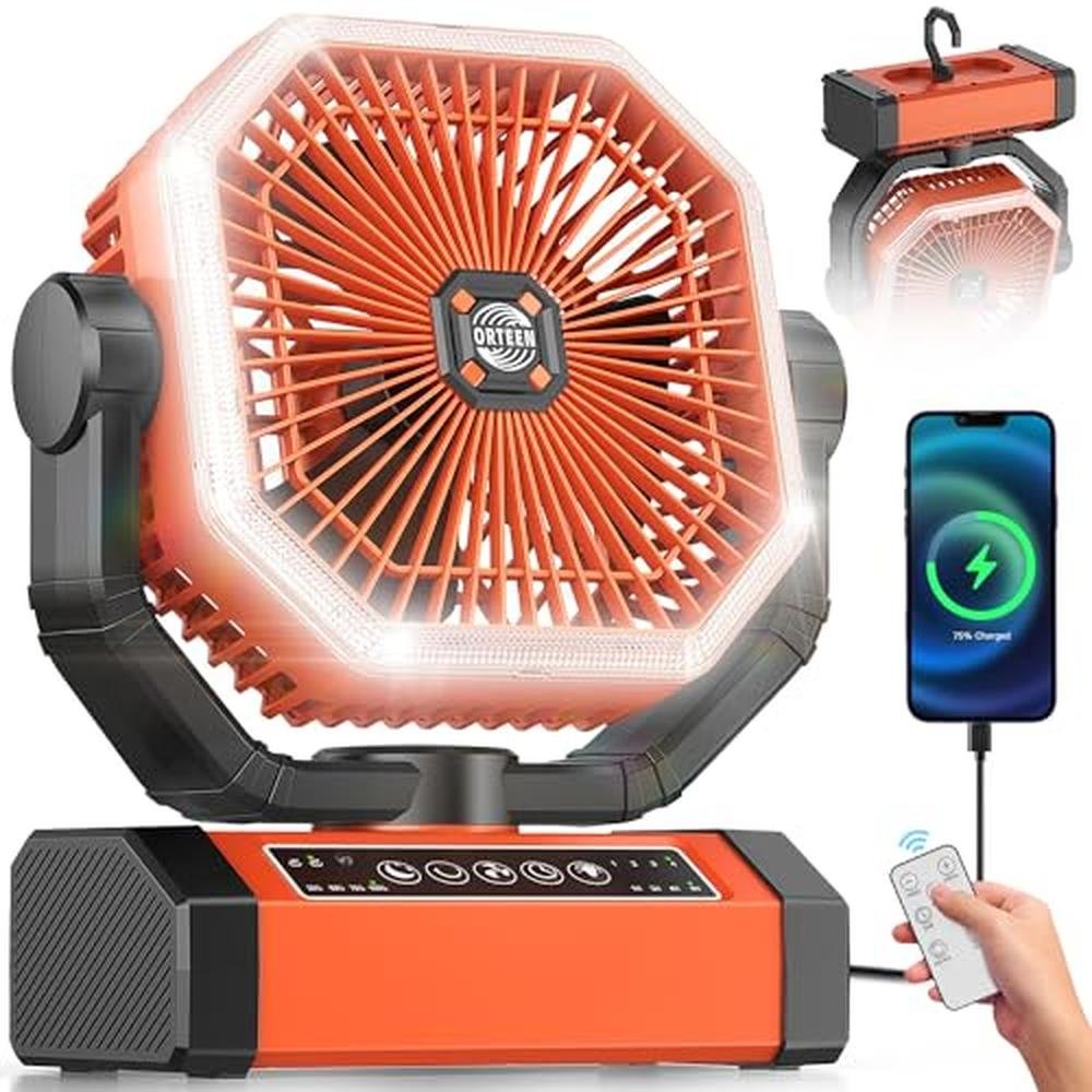 Fan Camping: 9-Inch Rechargeable Battery Powered Fan – Front View