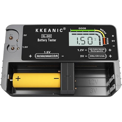 Battery Tester: Professional Digital Battery Checker with – Side View
