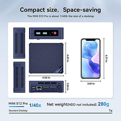 Dual Home PC: Beelink Mini S12 12th Gen Quad Core N95 – Side View