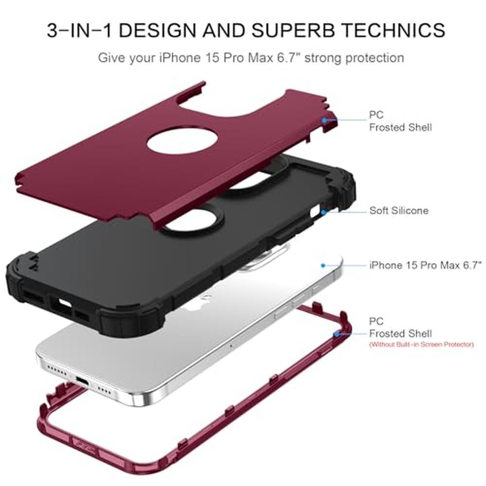 Bentoben Compatible: iPhone 15 Pro Max Phone Case – Side View