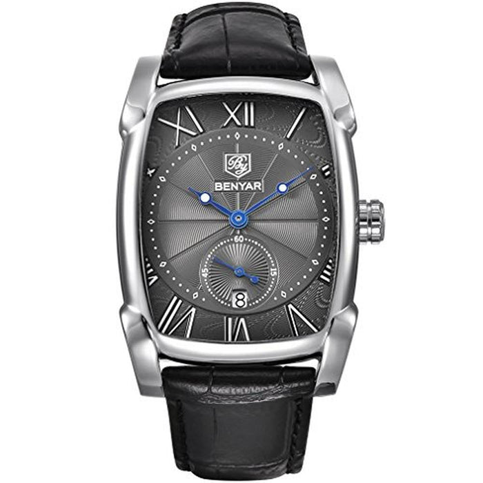 BENYAR Waterproof Watch: Classic Rectangle Case Vintage – Front View