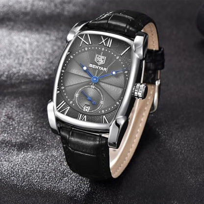 BENYAR Waterproof Watch: Classic Rectangle Case Vintage – In Use
