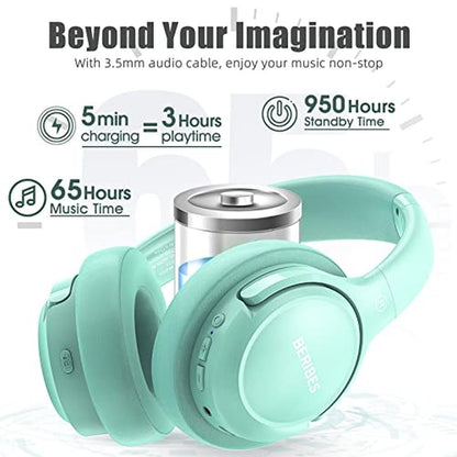 BERIBES Bluetooth Headphones Over Ear – Close-up Detail