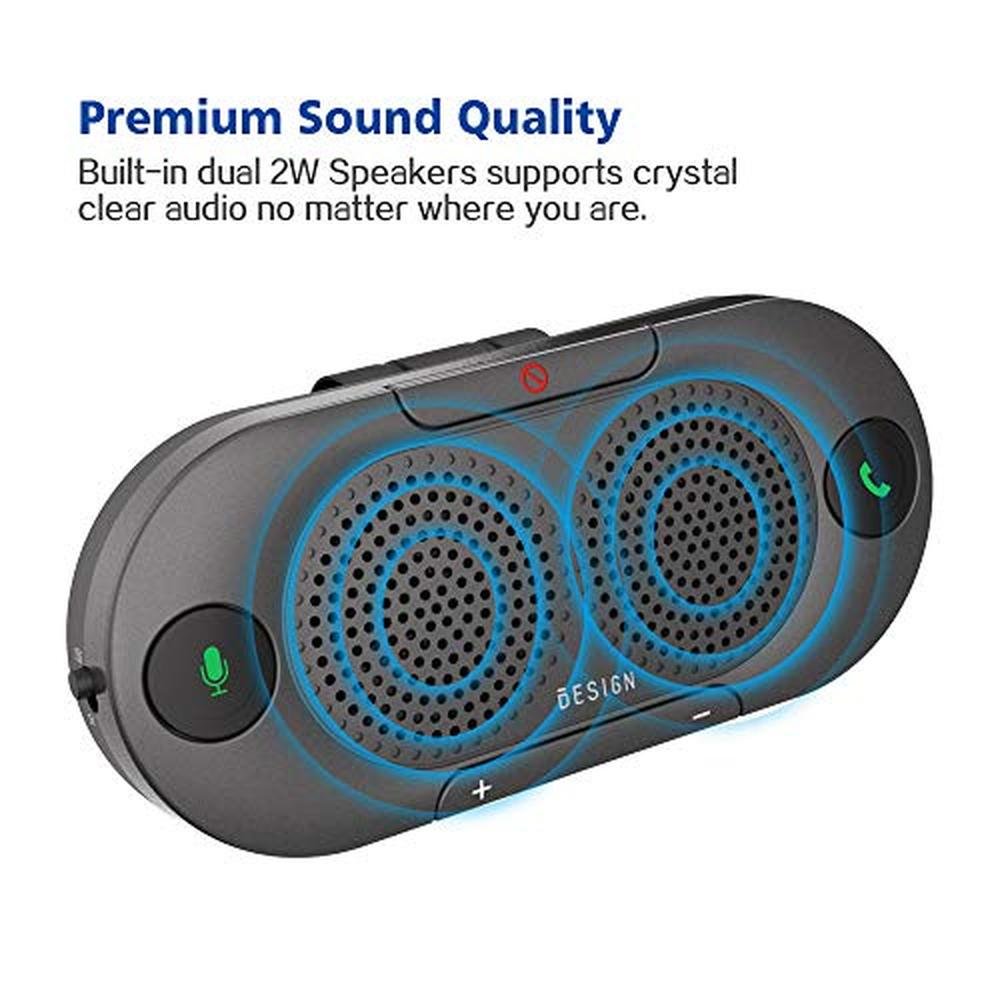 Car Speakerphone: Besign BK06 Bluetooth 5.0 with Visor Clip – Side View
