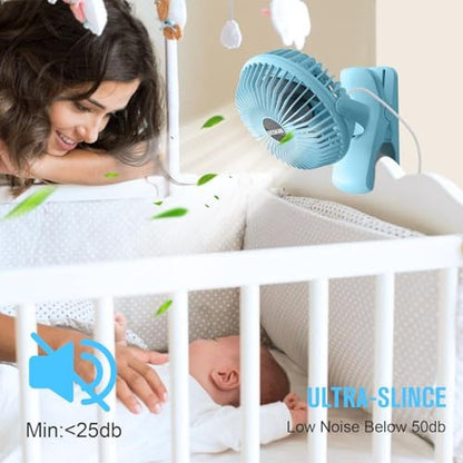 Fan Clip: BESKAR Clip on Fan Portable Small Desk Fans with – Close-up Detail