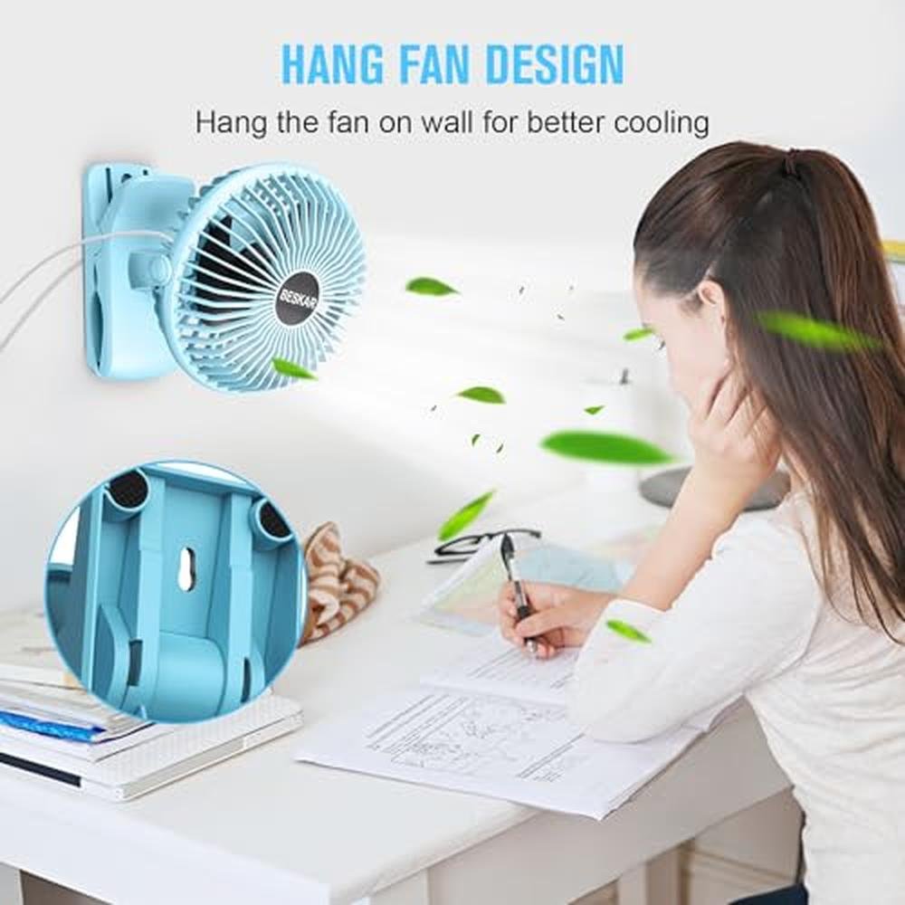 Fan Clip: BESKAR Clip on Fan Portable Small Desk Fans with – In Use