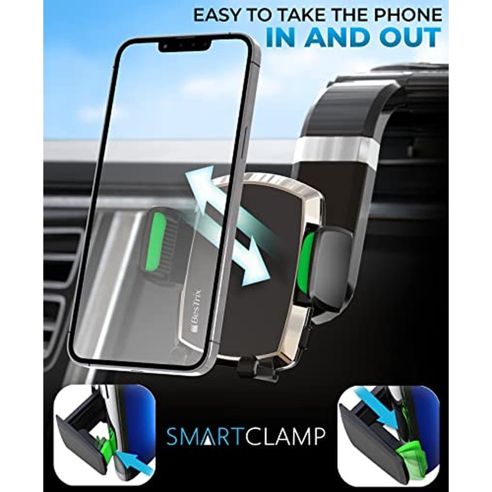 Phone Car Mount: Bestrix SmartClamp Dashboard Cell Phone – Side View