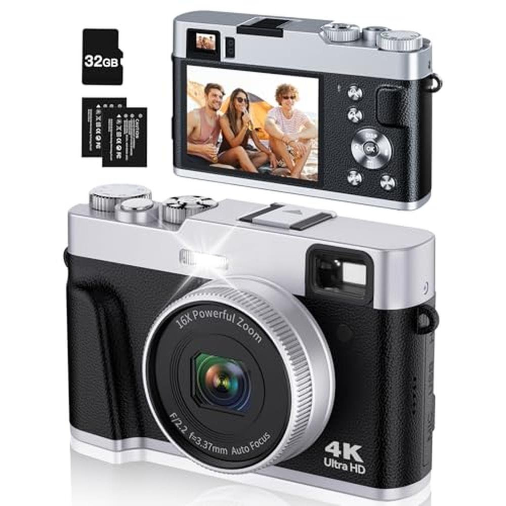 Camera Digital: Bifevsr 4K Digital Camera with Viewfinder – Front View