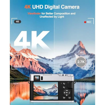 Camera Digital: Bifevsr 4K Digital Camera with Viewfinder – Side View