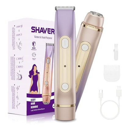 Trimmer Women: SilkGlow 2-in-1 Dual Head Electric Razor – Front View