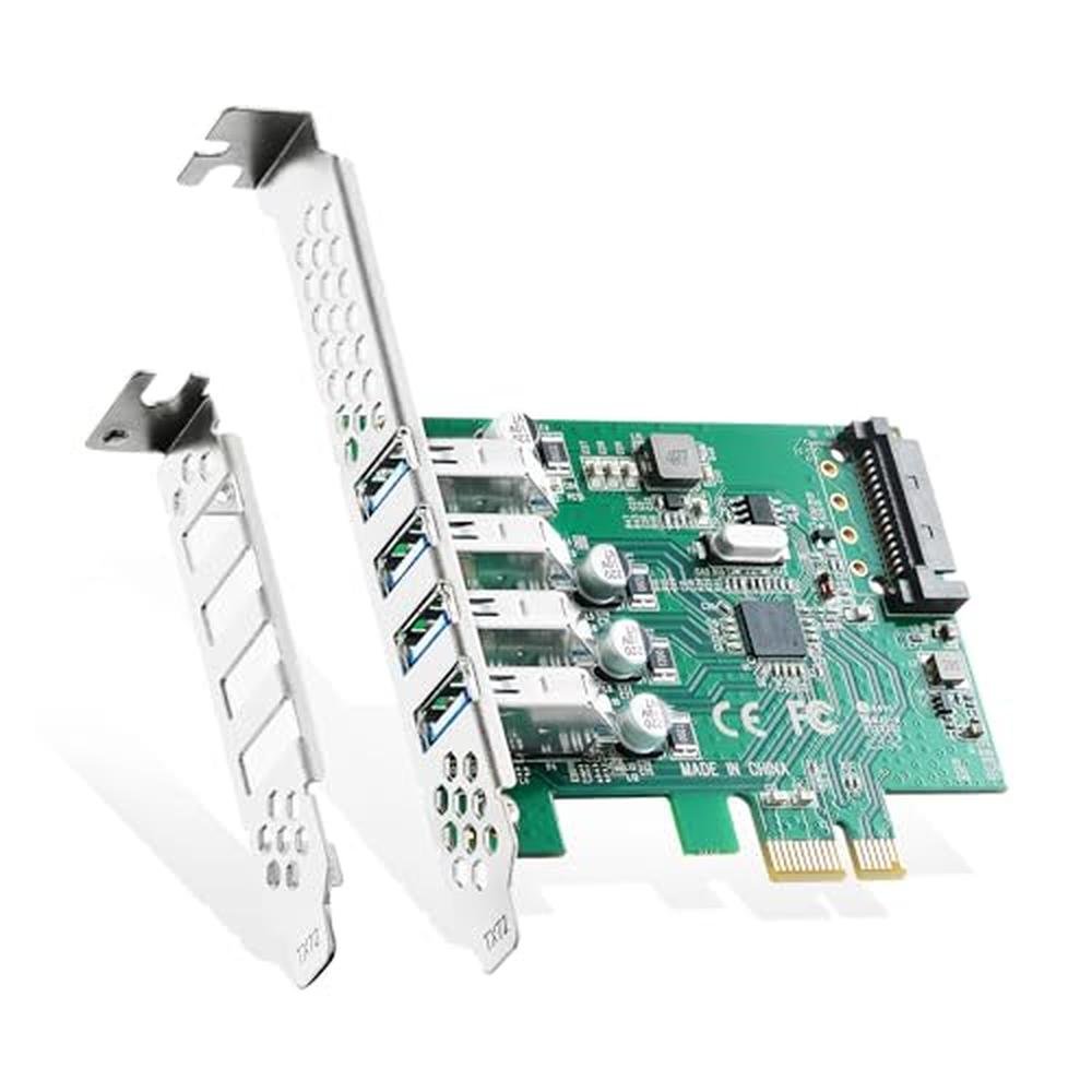 Binardat PCIE: 4 Ports USB 3.0 Expansion Card – Front View