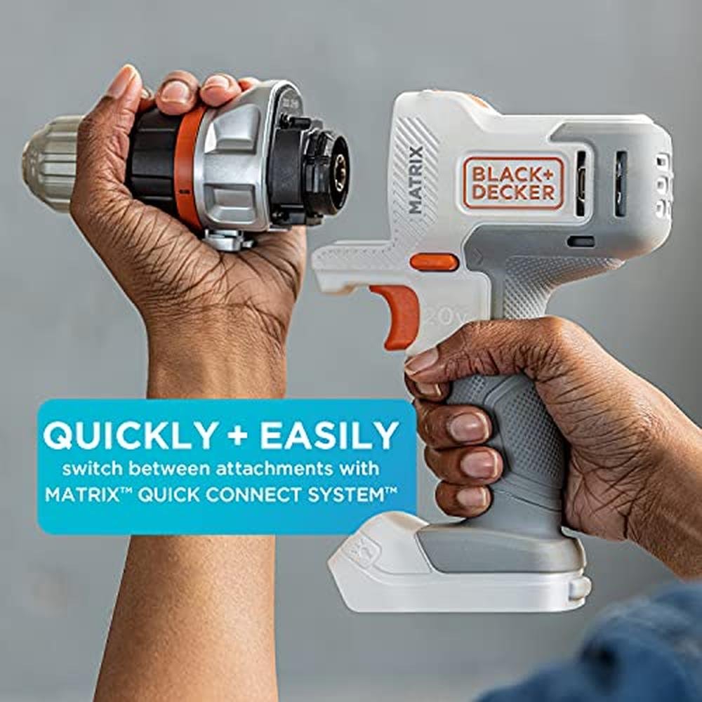 Black Decker 20V Max Matrix Cordless Drill Driver Kit White – Close-up Detail