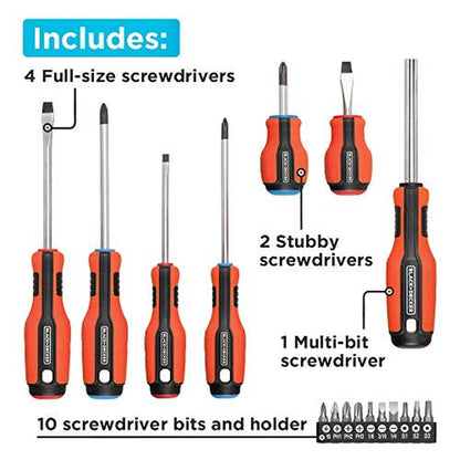 Black Decker Magnetic Screwdriver Set 17 Piece BDHT65003 – Side View