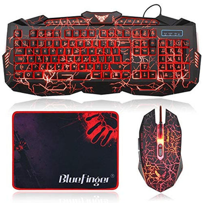 Gaming Keyboard Mouse: Bluefinger Backlit Gaming Keyboard – Front View