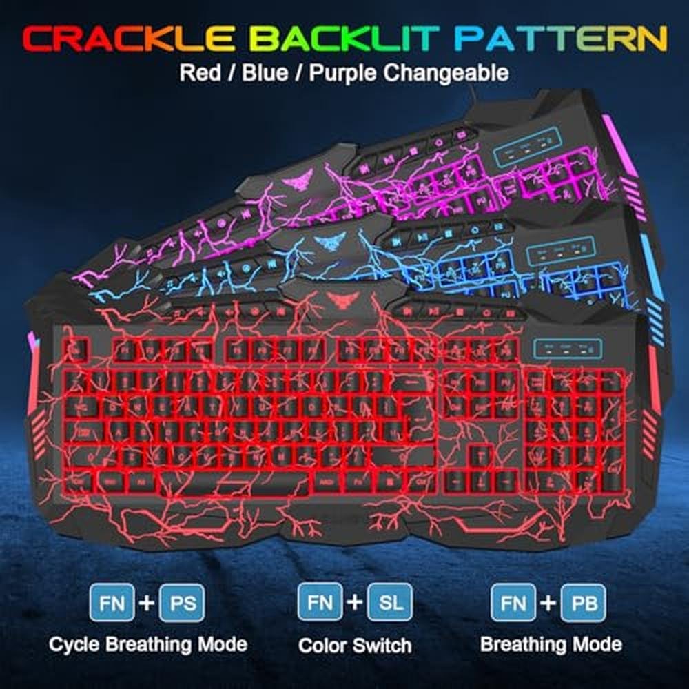 Gaming Keyboard Mouse: Bluefinger Backlit Gaming Keyboard – Side View