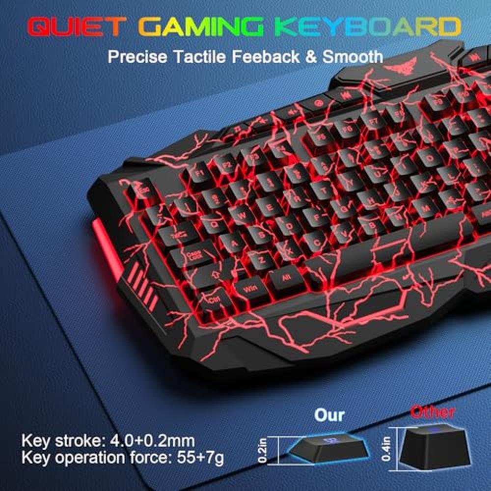 Gaming Keyboard Mouse: Bluefinger Backlit Gaming Keyboard – Close-up Detail