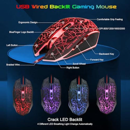 Gaming Keyboard Mouse: Bluefinger Backlit Gaming Keyboard – Packaging
