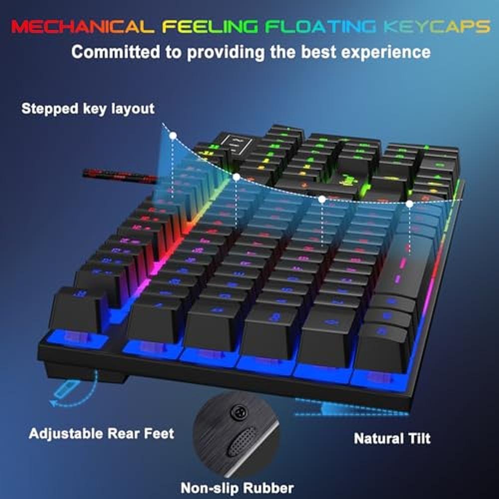 Gaming Keyboard: BlueFinger RGB Gaming Keyboard and Backlit – Close-up Detail