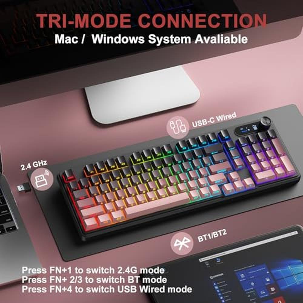 Keyboard BlueFinger: BlueFinger Wireless Gaming Keyboard – Side View