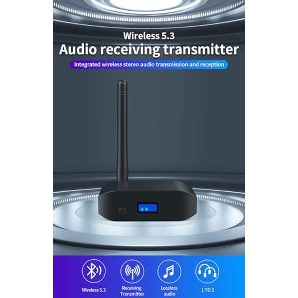 Bluetooth 5.3 Receiver: HAOQUOOUU Upgraded Adapter for Home – Side View
