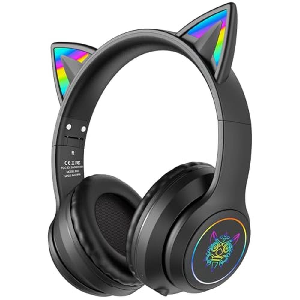 Bluetooth Cat Ear Headphones for Kids & Adults – Front View