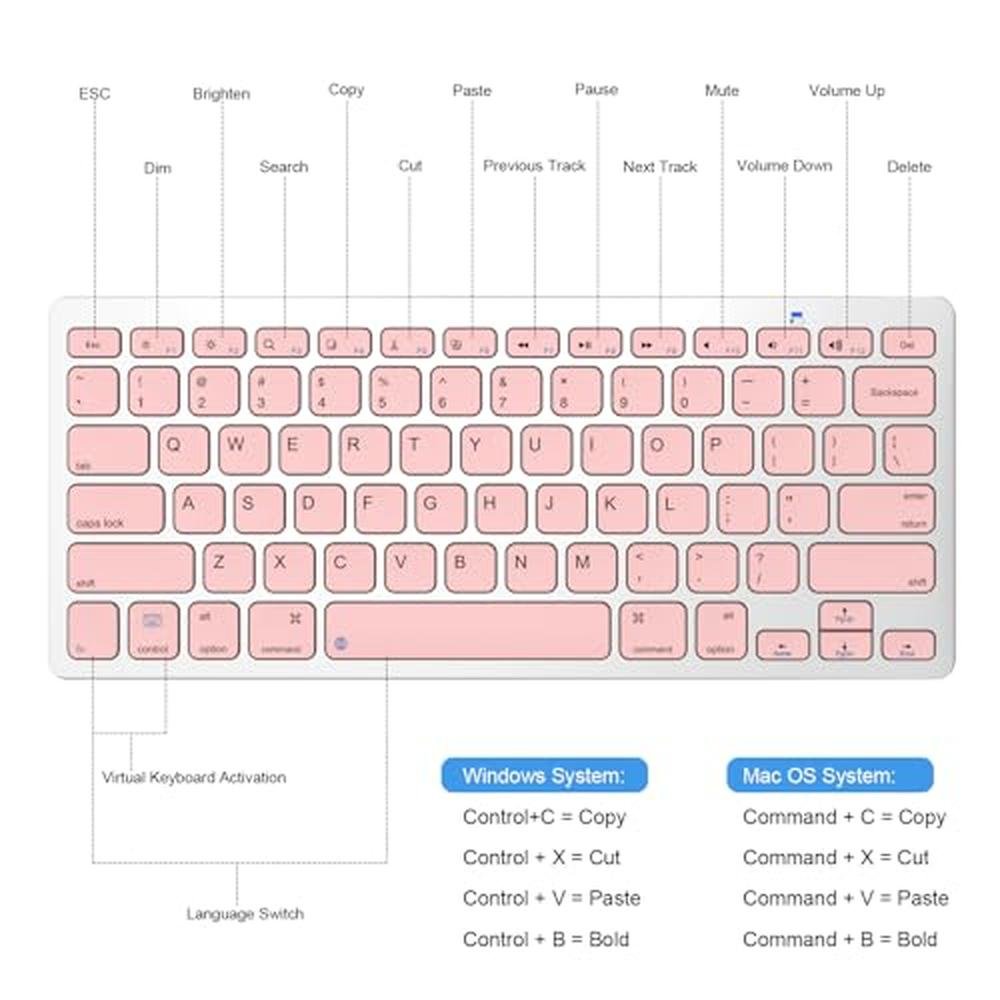 iPad Keyboard: Wireless Bluetooth Keyboard for 10th – Side View
