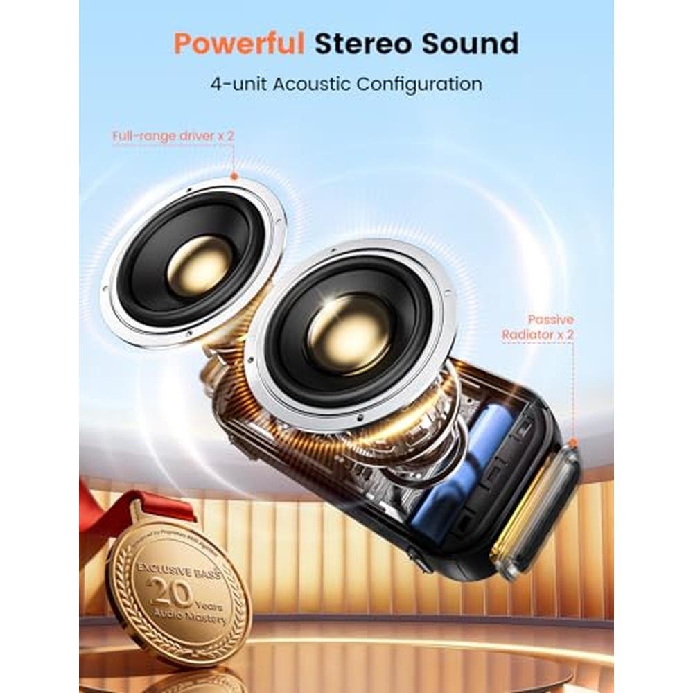 Bluetooth Speaker: Premium 20W Loud Sound Stereo – Side View