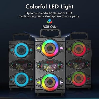 Bluetooth Speakers: 60W Portable Wireless Loud Outdoor Home – Close-up Detail