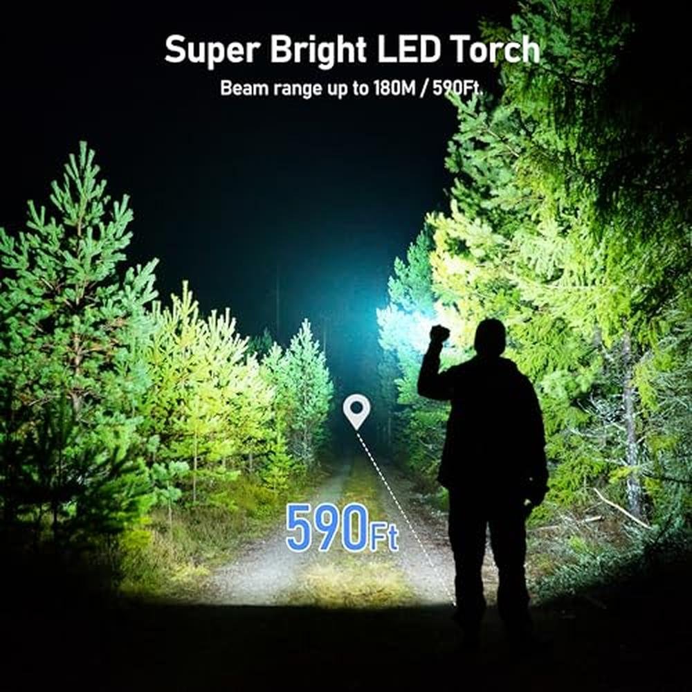 Flashlight Blukar: Blukar Flashlight Rechargeable High – Side View