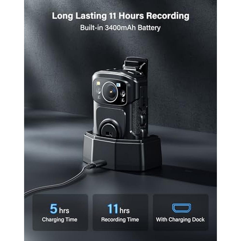 256GB Body Camera: BOBLOV B4K5 4K IP68 Waterproof – In Use