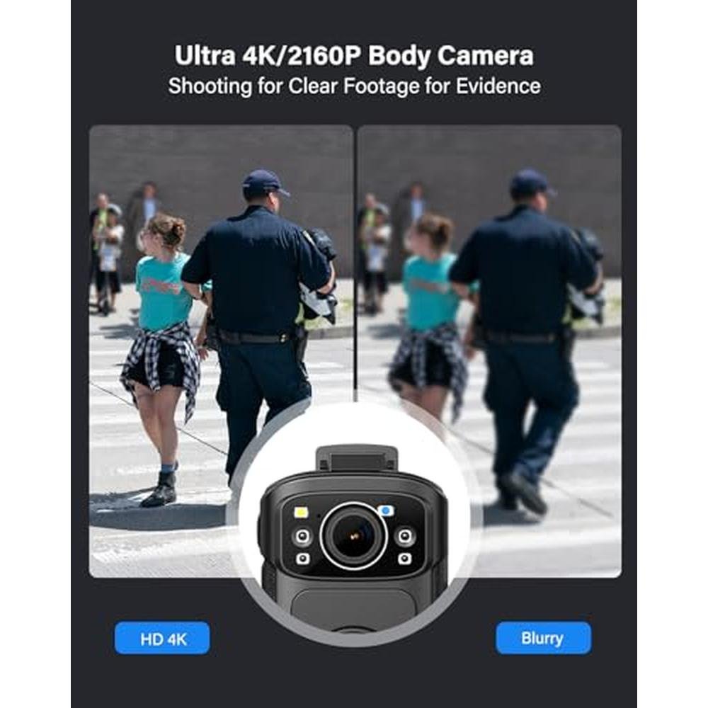 Body Video Camera: BOBLOV B4K5 4K IP68 Waterproof GPS – Side View