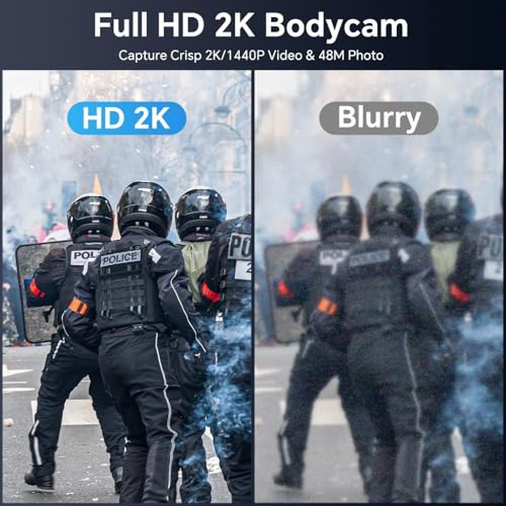 Body Cam: BOBLOV M5 2K Police Body Worn Camera GPS Enabled – Side View