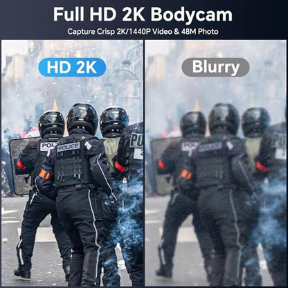 Body Cam: BOBLOV M5 2K Police Body Worn Camera GPS Enabled – Side View