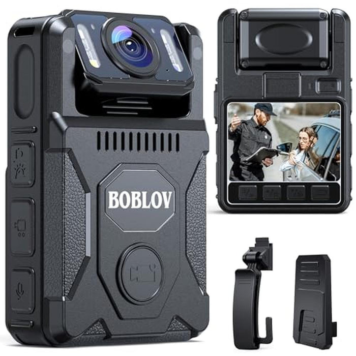 Body Cam: BOBLOV M7 256G 180 Rotatable Lens – Front View