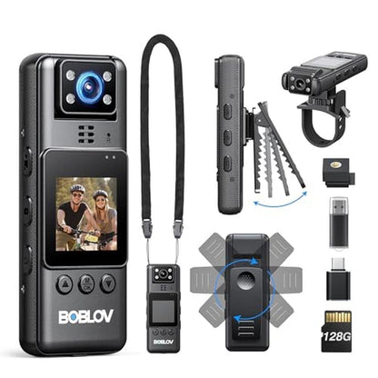 Camera Boblov: BOBLOV Mini Body Camera 128G – Front View