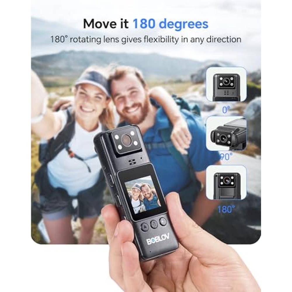 Camera Boblov: BOBLOV Mini Body Camera 128G – Side View