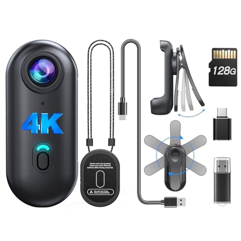 Camera Clip: BOBLOV W4 4K Mini Body Camera 128G – Front View