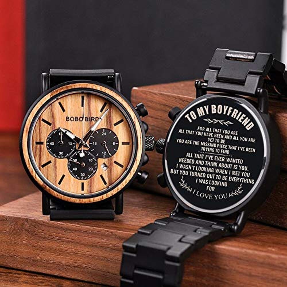 BOBO BIRD Mens Personalized Wooden Watch – Side View