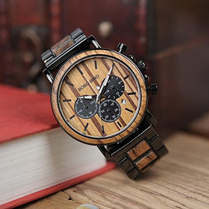 BOBO BIRD Mens Personalized Wooden Watch – Close-up Detail