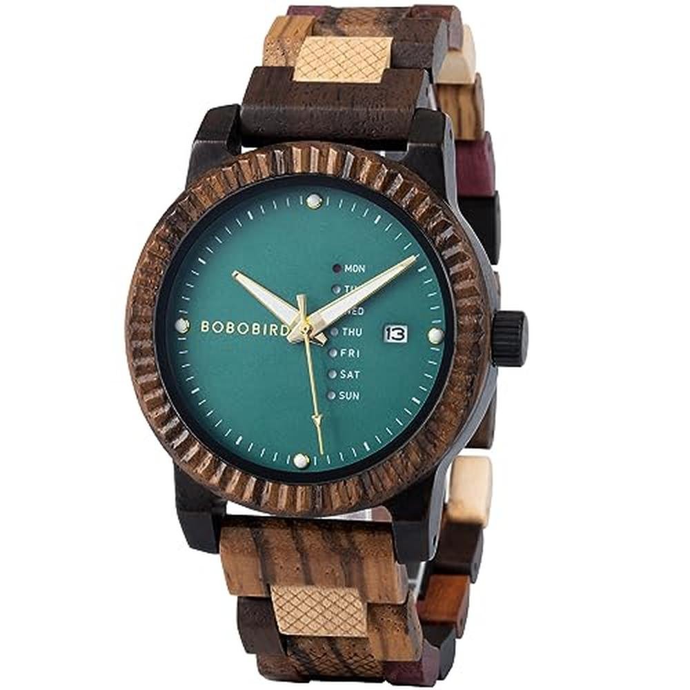 Watch Bobo: BOBO BIRD Mens Wooden Watch Analog Quartz with – Front View