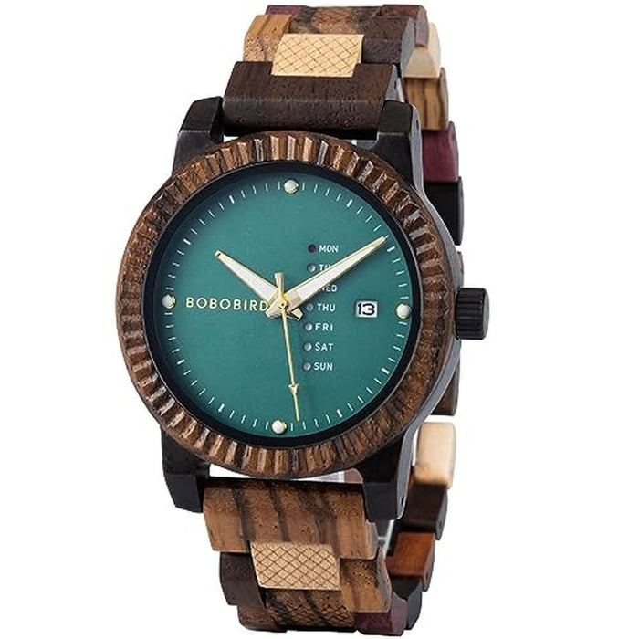 Watch Bobo: BOBO BIRD Mens Wooden Watch Analog Quartz with – Front View